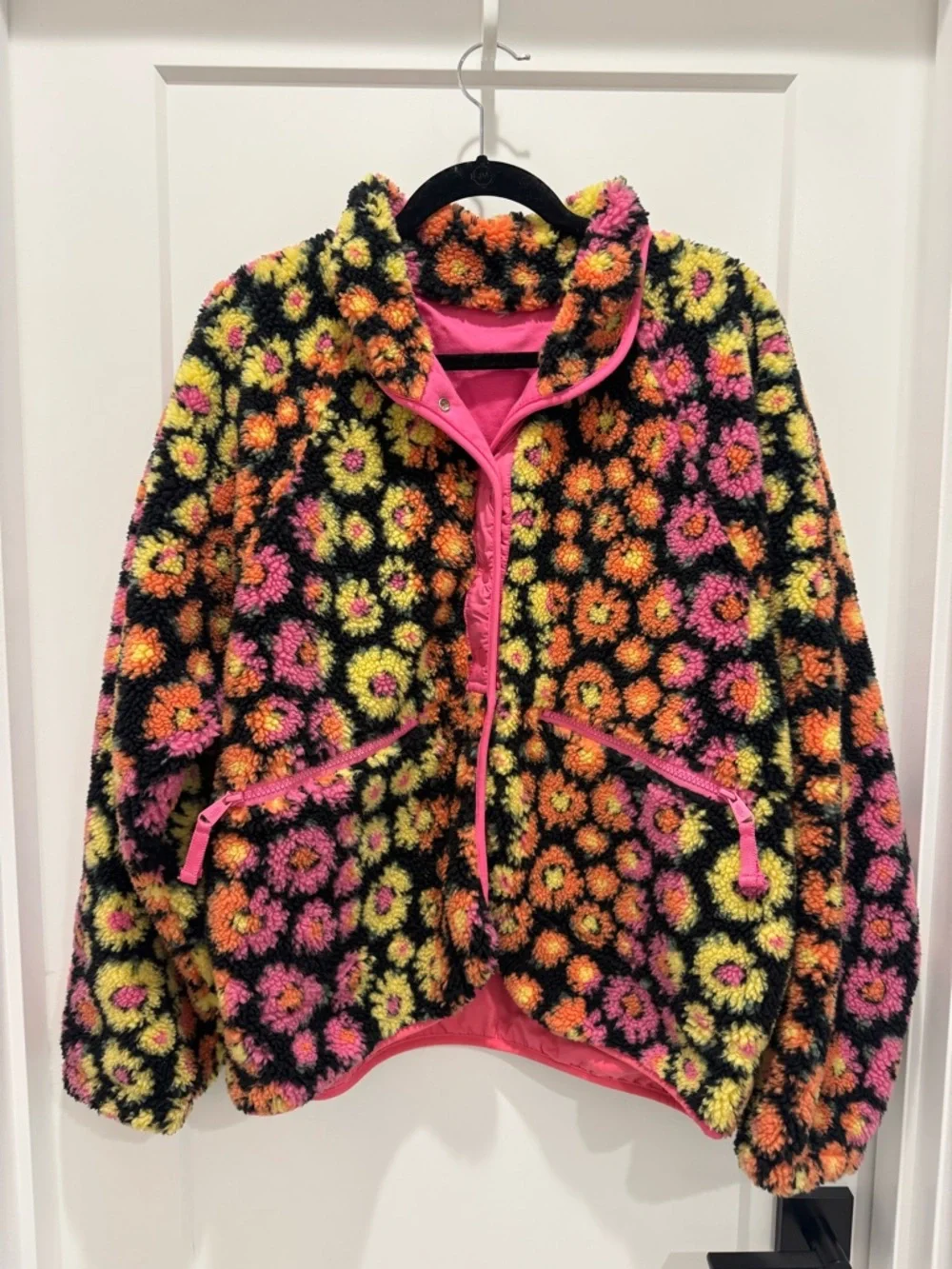 Free People Rocky Ridge Hit the Slopes fleece - Pink & Yellow daisy print - Picture 4 of 7